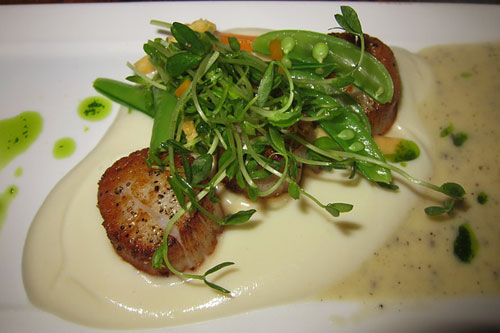 scallops and vegetables